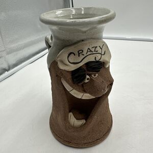 VINTAGE MARK HINES CRAZY UGLY FUNNY FACE COFFEE MUG STUDIO ART STONEWARE POTTERY